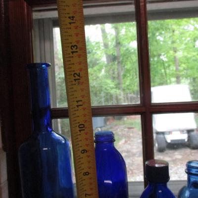 Assortment of Blue Bottles