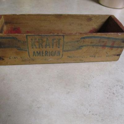 Vintage Kraft American Cheese Advertising Wood Shipping Box