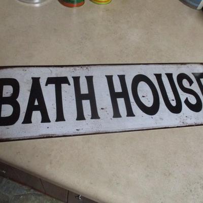 'Bath House' Metal Sign