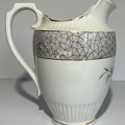 Vintage "M" Made in Germany Porcelain Mini Creamer Pitcher 5" in Good Preowned Condition.
