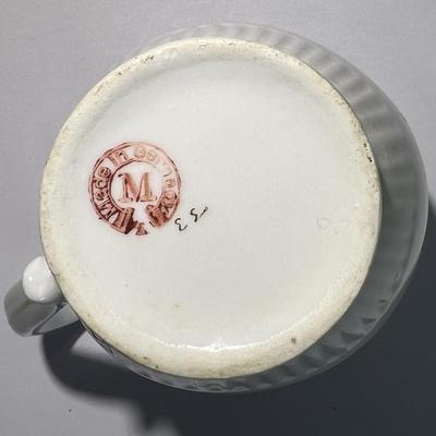 Vintage "M" Made in Germany Porcelain Mini Creamer Pitcher 5" in Good Preowned Condition.
