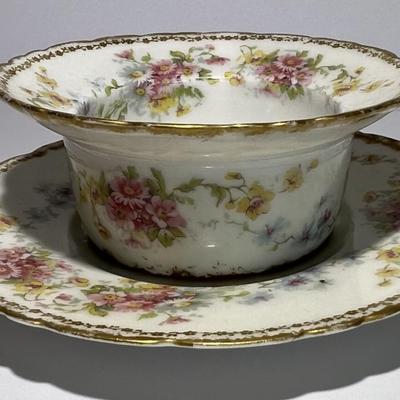 Vintage/Antique Theodore Haviland Limoges France Soup Bowl & Saucer as Pictured.