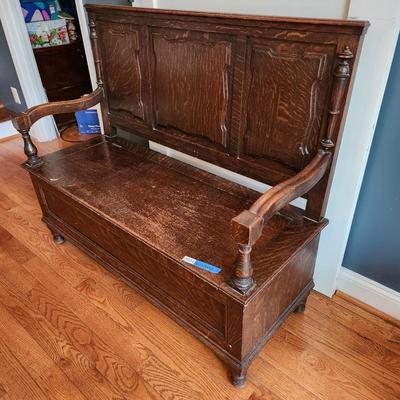 Vintage Solid wood Bench with Storage 50x19x43
