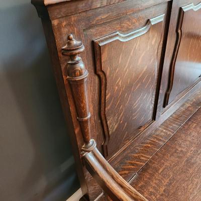 Vintage Solid wood Bench with Storage 50x19x43