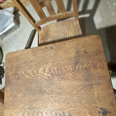 Vintage Oak School Desk