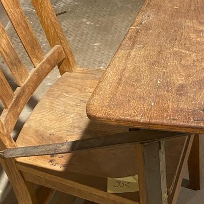 Vintage Oak School Desk