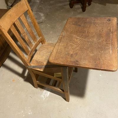 Vintage Oak School Desk