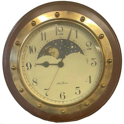 Wall mount Seth Thomas 14" Wide Portsmouth ship clock model/ Battery operated