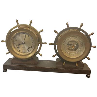 Antique Chelsea & Co. Ship Bells clock with Barometer