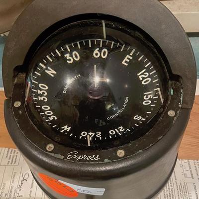 Vintage Danforth Constellation Express Ship Compass