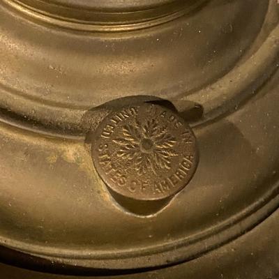 Antique Brass Fleur de Lis Kerosene/Hurricane Lamp (Possibly Volkmar, No Decorative Globe)