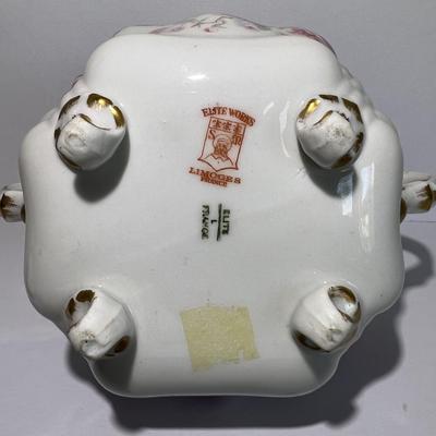 Vintage Limoges France Porcelain Sugar Bowl w/Lid 5