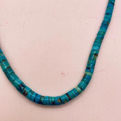 Vintage Heishi Graduated Bead Turquoise Necklace
