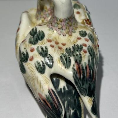 Vintage Scarce Occupied Japan "HOKUTOSHA" Love Birds Trinket Dish 7" Long as Pictured.