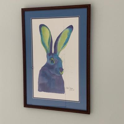 Judy Dean Blue Bunny Framed Print (UB1-HS)