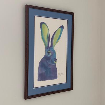 Judy Dean Blue Bunny Framed Print (UB1-HS)