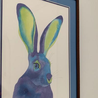 Judy Dean Blue Bunny Framed Print (UB1-HS)