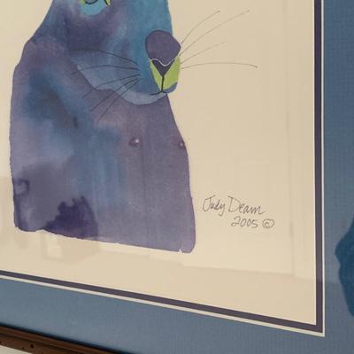 Judy Dean Blue Bunny Framed Print (UB1-HS)