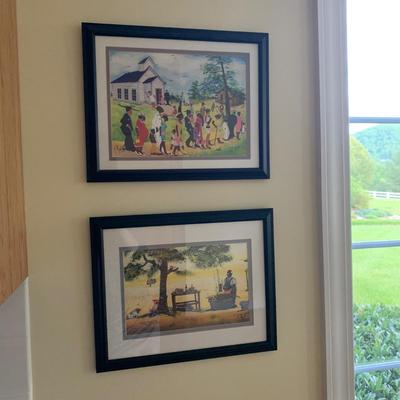 Saints Go Marchin’ & Old Fashion Bar-B-Q by Maurice Cook, Framed Prints (K-HS)