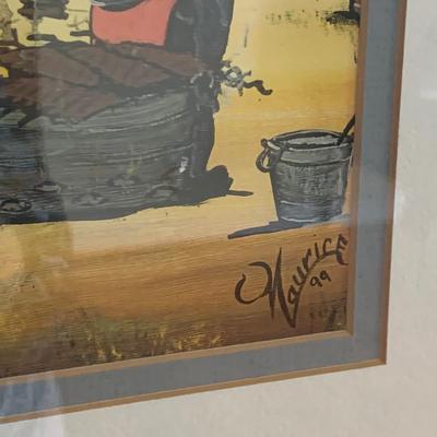 Saints Go Marchin’ & Old Fashion Bar-B-Q by Maurice Cook, Framed Prints (K-HS)