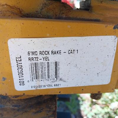 6-foot MD Rock Rake RR72-YEL
