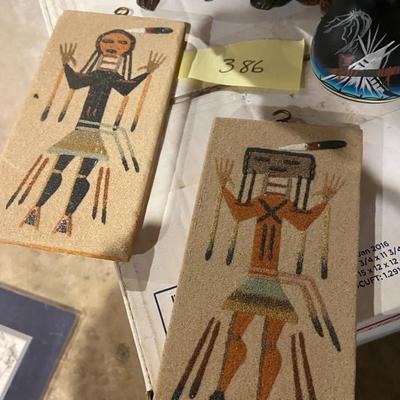 Vintage Navajo Sandpaintings, Wedding Vases, and Sculptures