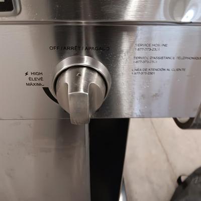 Nice small Propane Kitchen Aid Barbeque Grill with propane tank, Cover and rotisserie