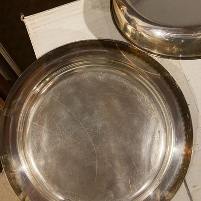 Lot of Two Vintage Silver-plated Candle Sticks and EPC Compartmental Tray