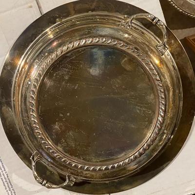 Lot of Two Vintage Silver-plated Candle Sticks and EPC Compartmental Tray