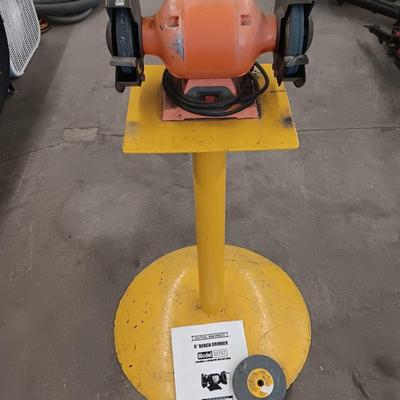 Central Machinery 6" Bench Grinder with stand - extra stone - and Instructions