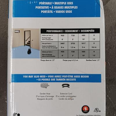 Simer 1/6 HP Portable / Submersible Utility Pump - lightly used