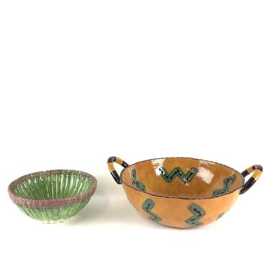 262 Fitz & Floyd Asparagus Bowl with Artisan Made Handled Bowl