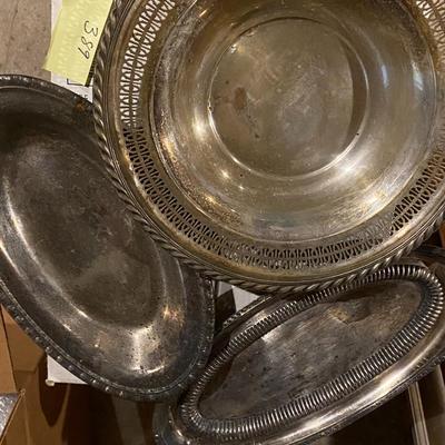 Lot of Three Vintage Silver-Plated Dishes
