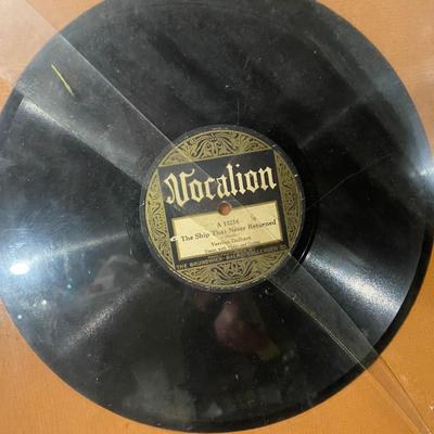 Antique Framed Vocalion Record "The Ship That Never Returned"/"The Great Titanic by Vernon Dalhart