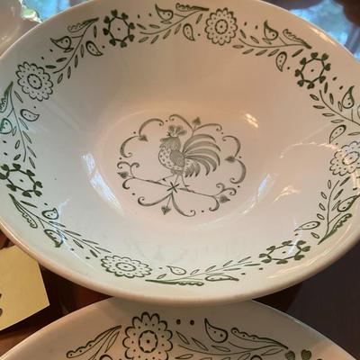 Lot of Deviled Egg Trays, Vintage SCIO Provincial Berry Bowl, and Dinner Plate
