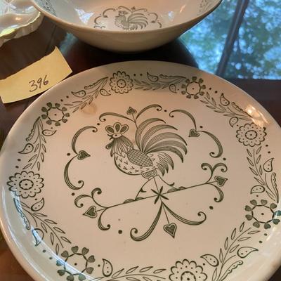 Lot of Deviled Egg Trays, Vintage SCIO Provincial Berry Bowl, and Dinner Plate