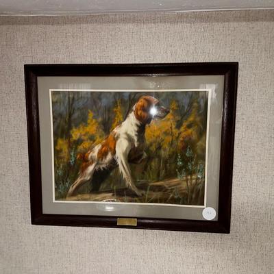 Signed Painting Outdoor Dog Oil
