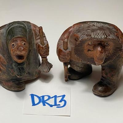 DR13-Hand Carved Trolls x 2