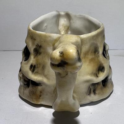 Vintage/Antique E. Bohne & Sohne Scarce SKULL Teacup 5" Wide in VG Preowned Condition as Pic'd.
