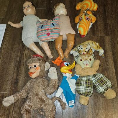 Vintage 1950s and 60s Plush Toys Woody Wood Pecker, Happy Monkey, and More