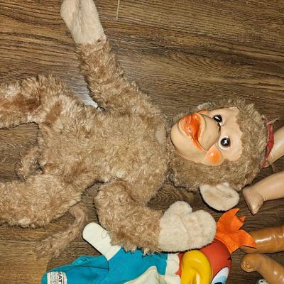 Vintage 1950s and 60s Plush Toys Woody Wood Pecker, Happy Monkey, and More