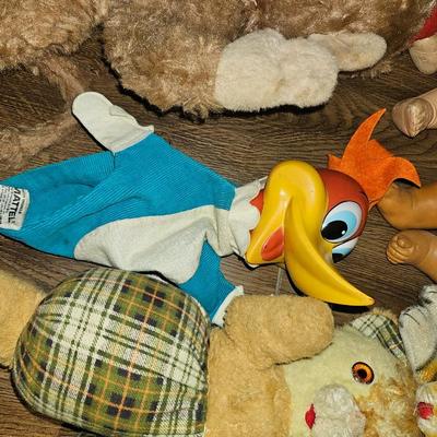 Vintage 1950s and 60s Plush Toys Woody Wood Pecker, Happy Monkey, and More