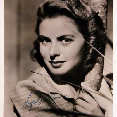 Ingrid Bergman signed portrait photo 