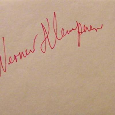 Hogan's Heroes Werner Klemperer signature slip 