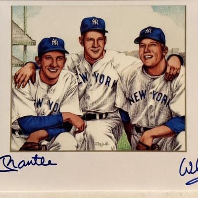 Mickey Mantle and Whitey Ford signed graphic card. 