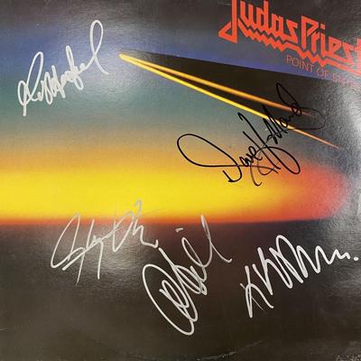 Judas Priest Point of Entry signed album. GFA Authenticated