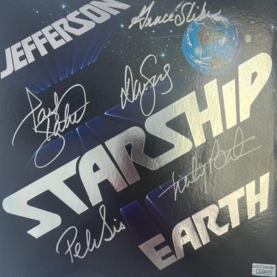 Jefferson Starship Earth signed album. GFA Authenticated