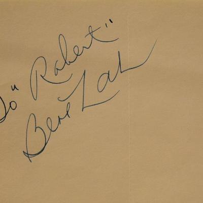 Wizard of OZ Bert Lahr signature slip 