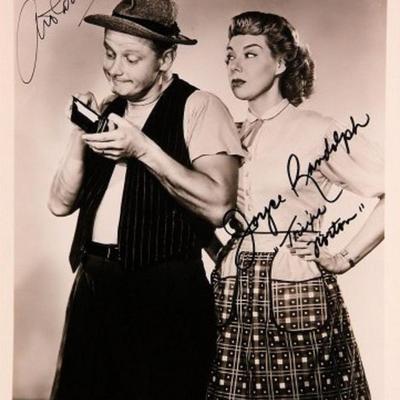 Art Carney and Joyce Randolph signed photo 