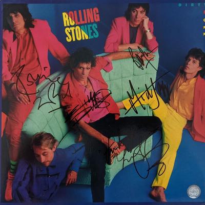 The Rolling Stones Dirty Work Signed Album. GFA Authenticated